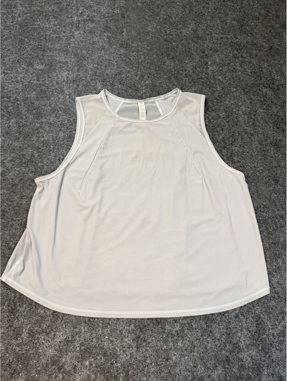 Lululemon Sleeveless Women's Athletic Tank Top Light Gray Size 10 Realxed Fit